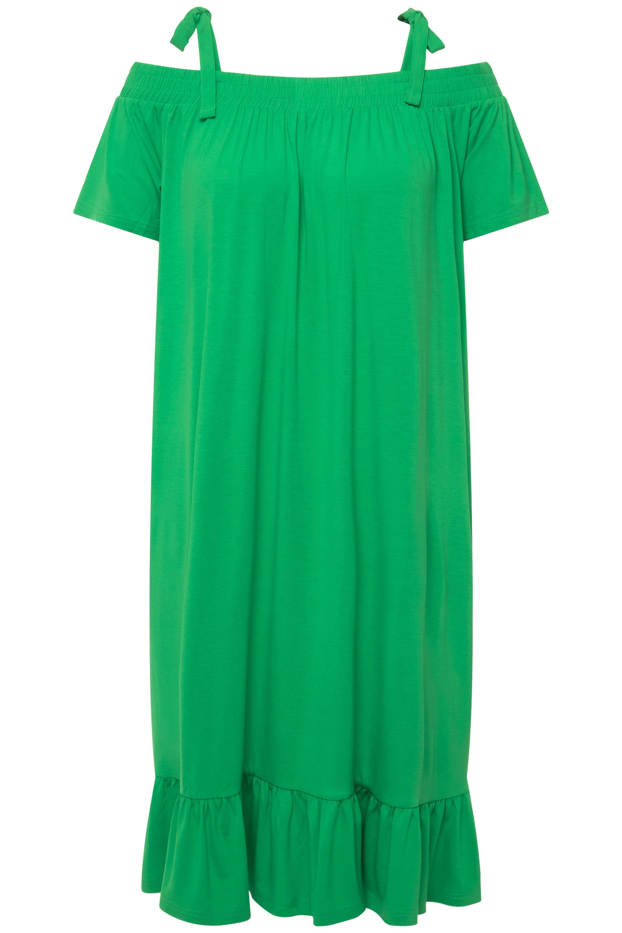 Ulla Popken Jerseykleid Midikleid Volant A-Linie günstig online kaufen