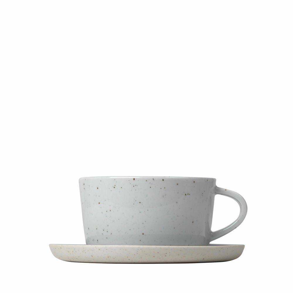 blomus Tasse Чайні чашки 2er-Set Sablo Cloud, 250 ml, Steingut, mit Untertasse