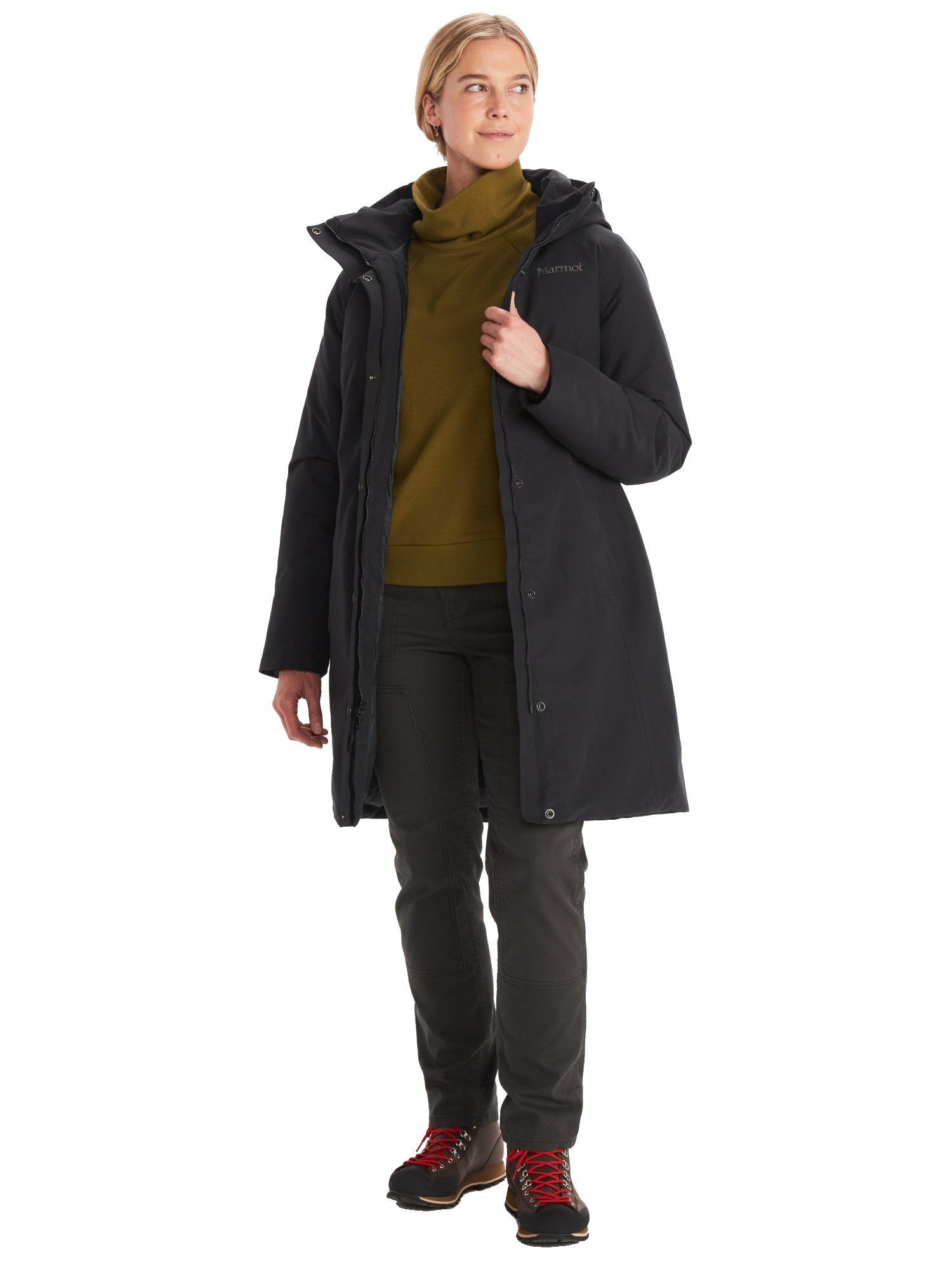 Marmot Wintermantel Chelsea Coat (leicht, atmungsaktiv, wasserdicht) schwarz Damen