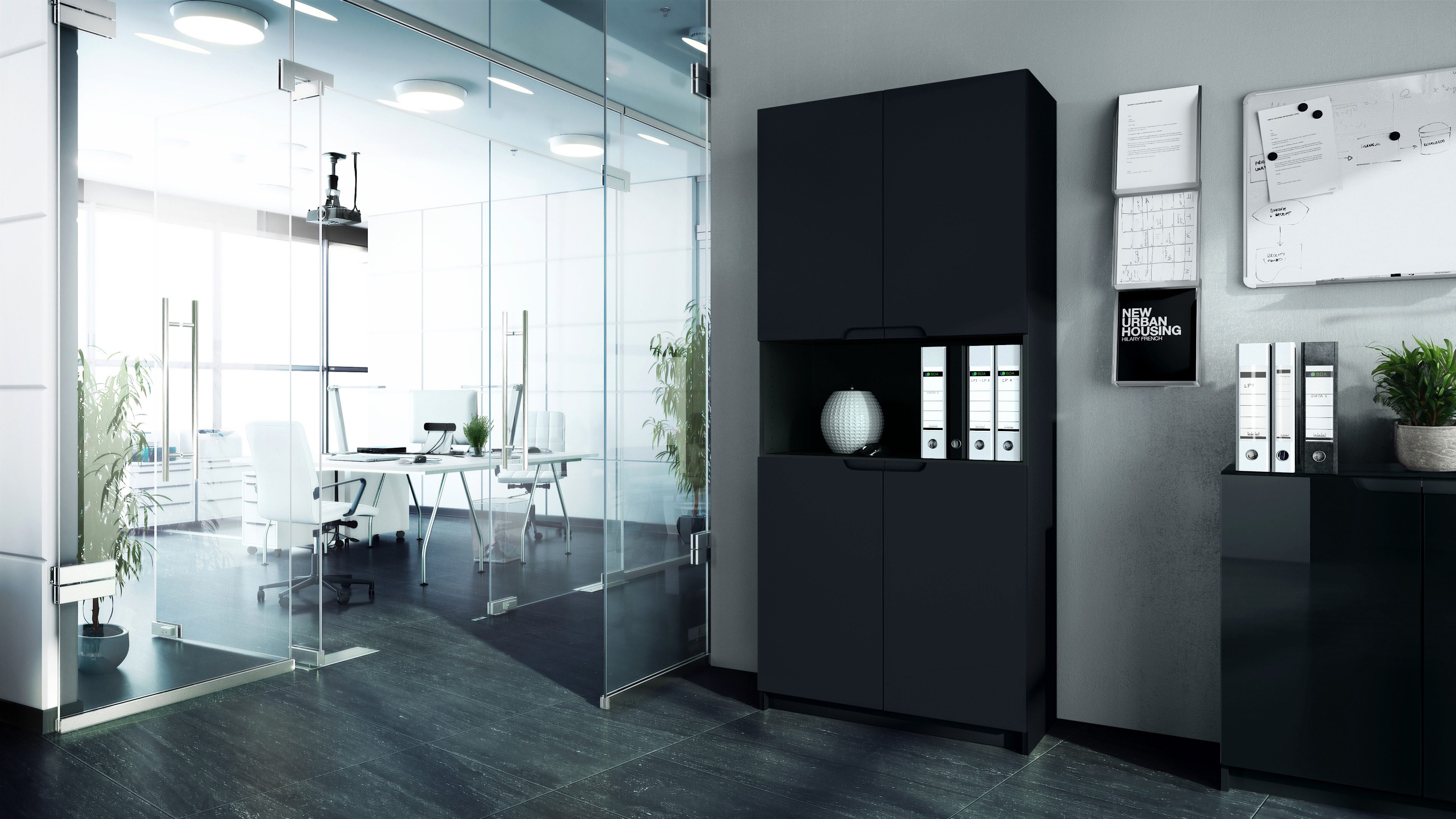 Vladon Aktenschrank Logan V2 (Aktenschrank, mit Soft-Close Funktion) Schwar günstig online kaufen