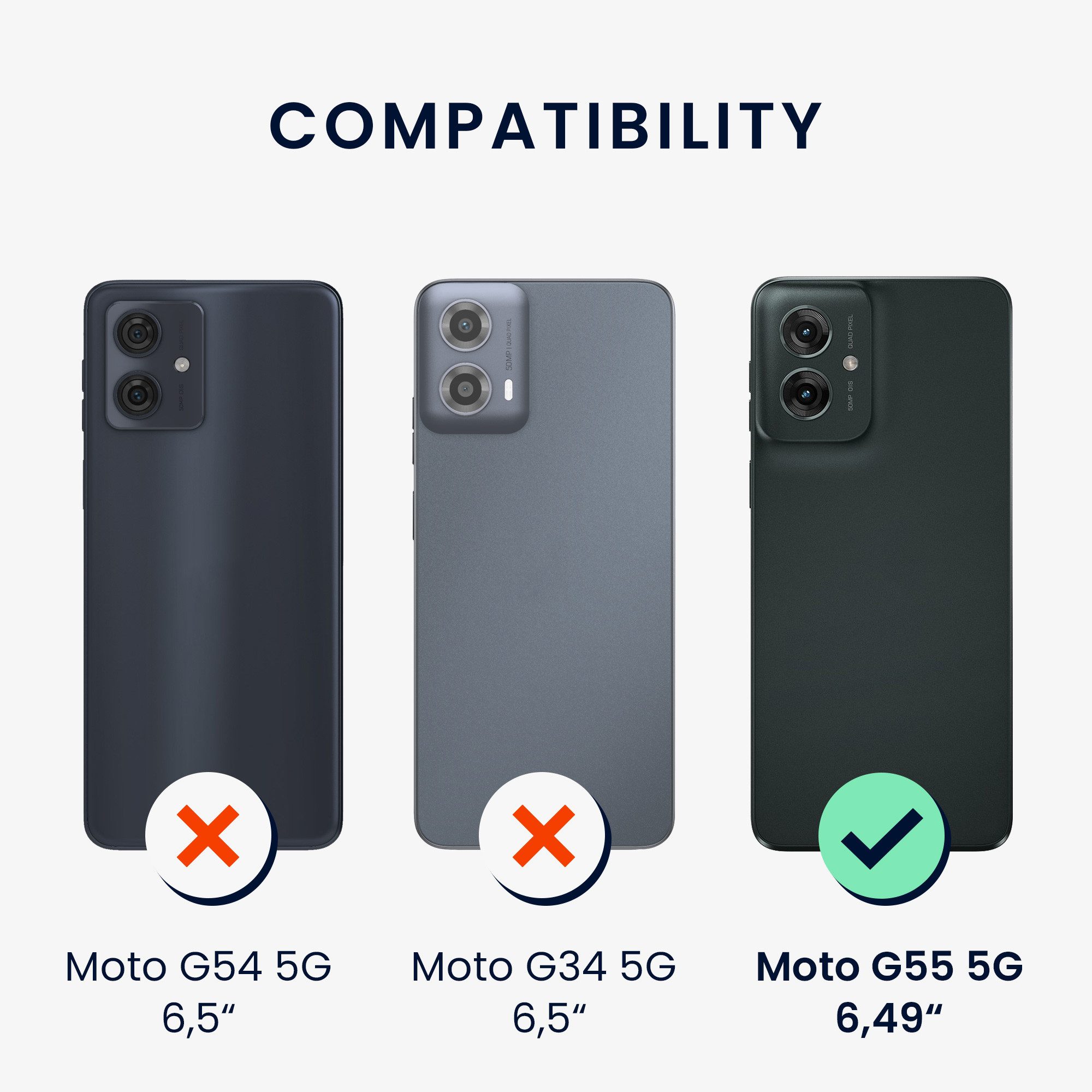 kwmobile Handyhülle Handyhülle für Motorola Moto G55 5G Hülle, Weiches Handy Silikon Case - Schutzhülle Cover