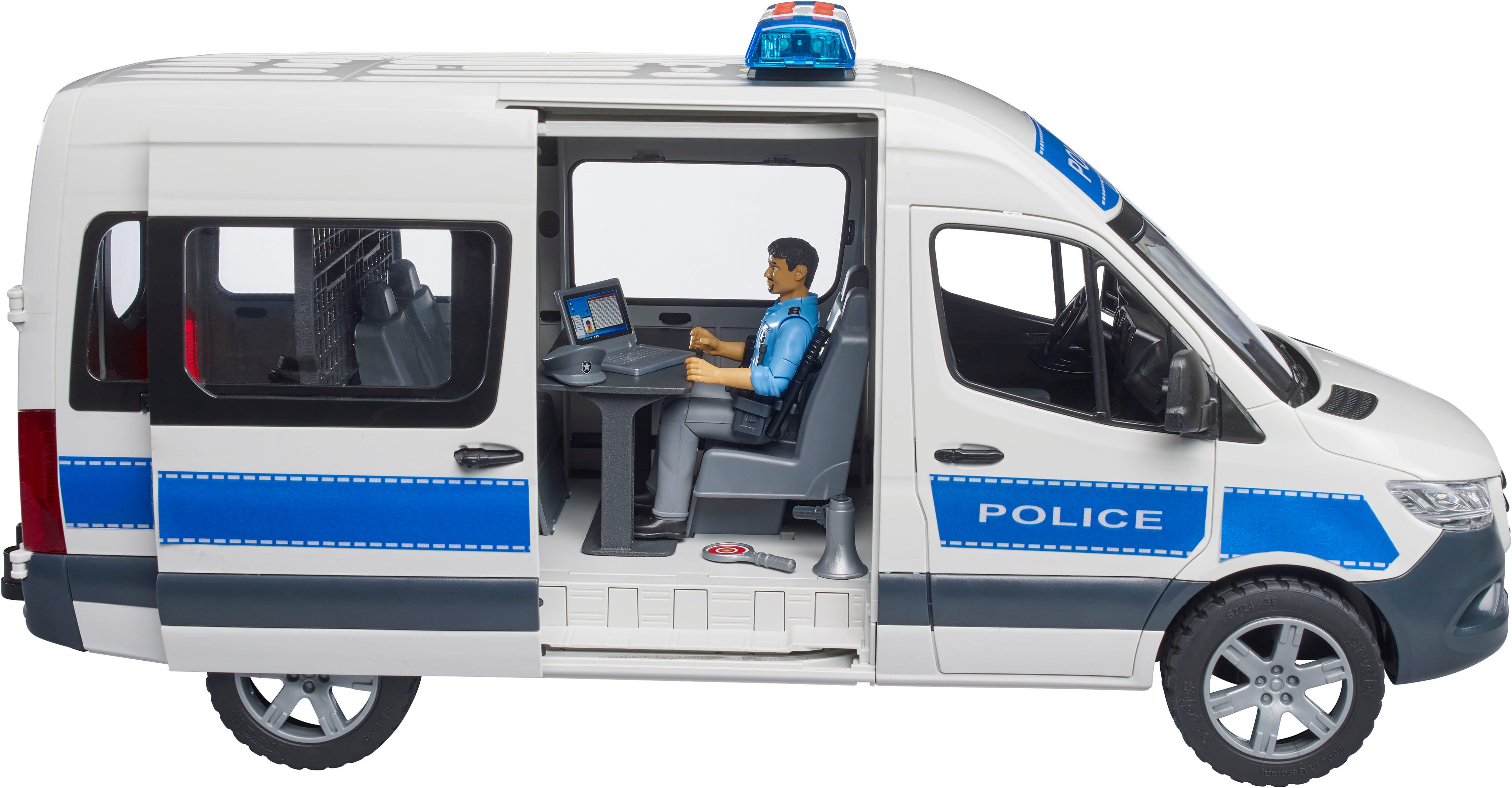 Bruder® Spielzeug-Transporter MB Sprinter Polizei Einsatzfahrzeug mit Polizist (02683), mit Licht und Sound; Made in Europe