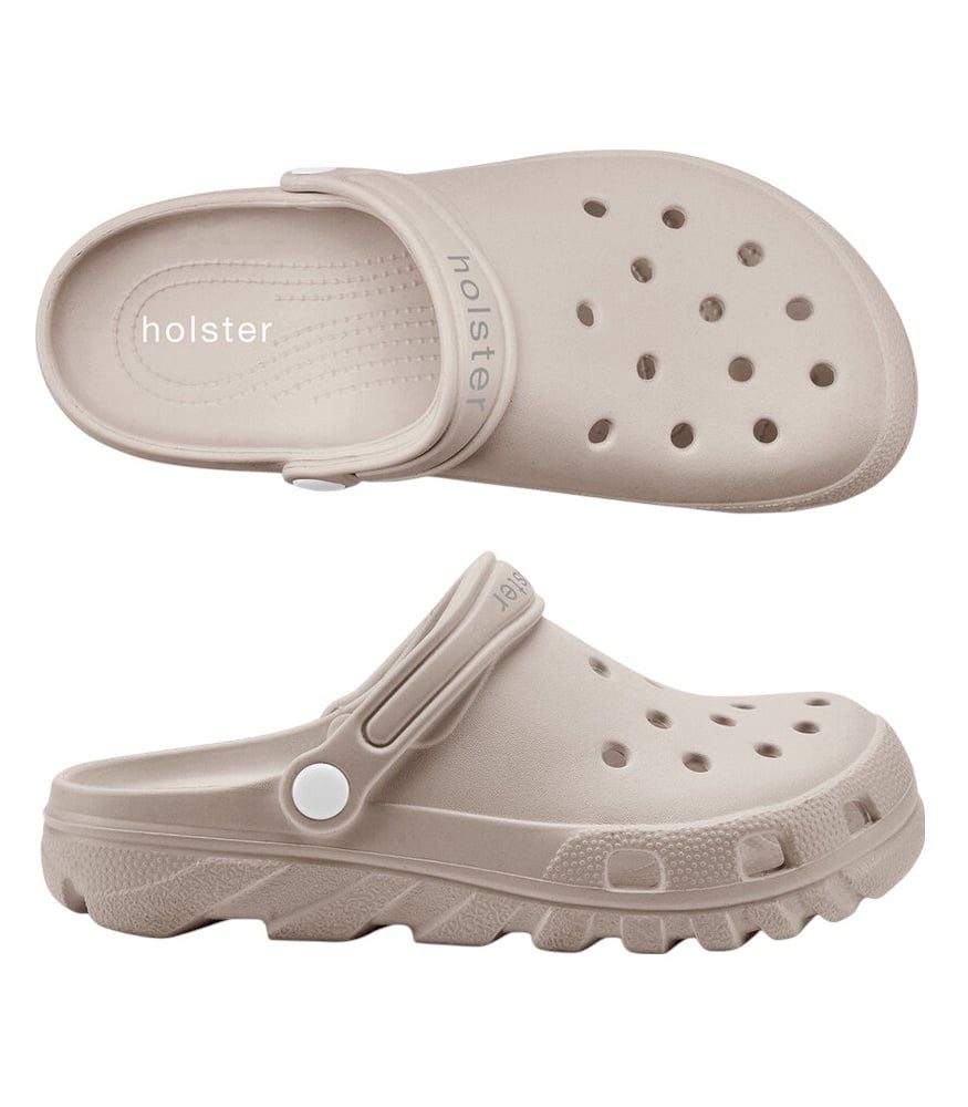 Holster Sandale Sundrifter Clog sandbraun Damen Badeschuh