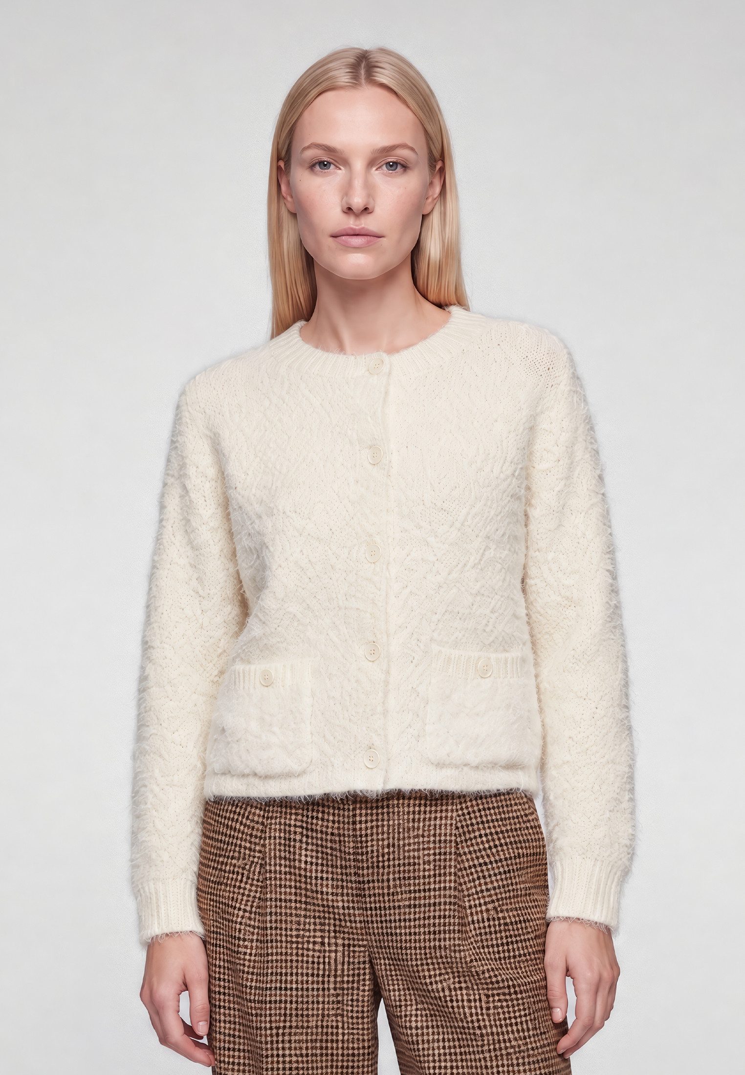 MARC AUREL Strickjacke aus fancy Fransengarn