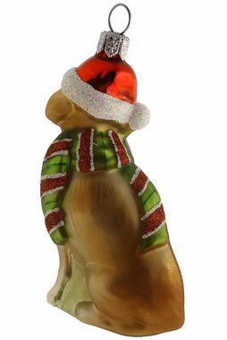 Hamburger Weihnachtskontor Christbaumschmuck Labrador hell mit Schal, Dekohänger - mundgeblasen - handdekoriert