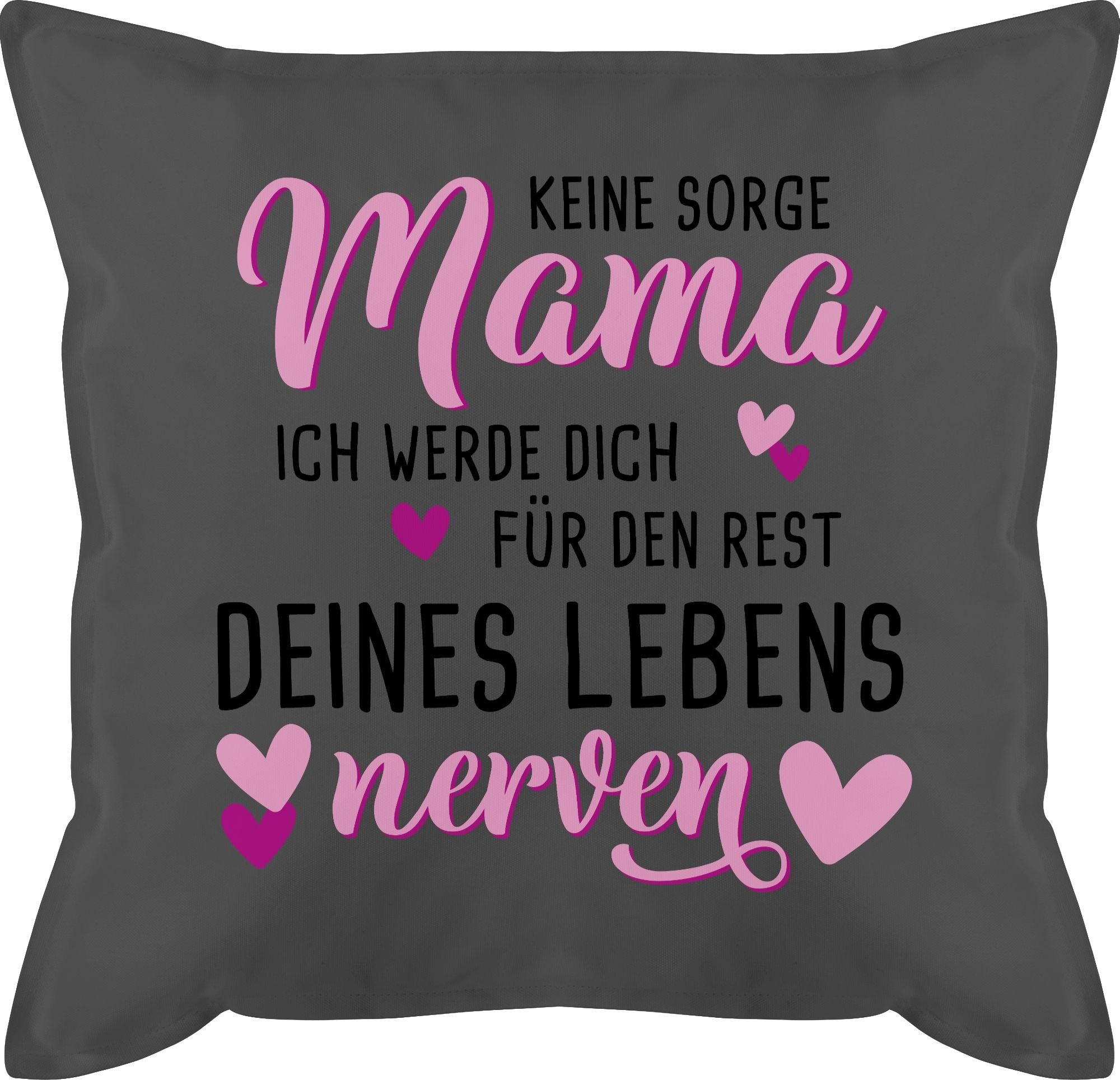 Muttertagsgeschenk Sorge Keine 1 Grau rosa, Dekokissen Mama schwarz Shirtracer