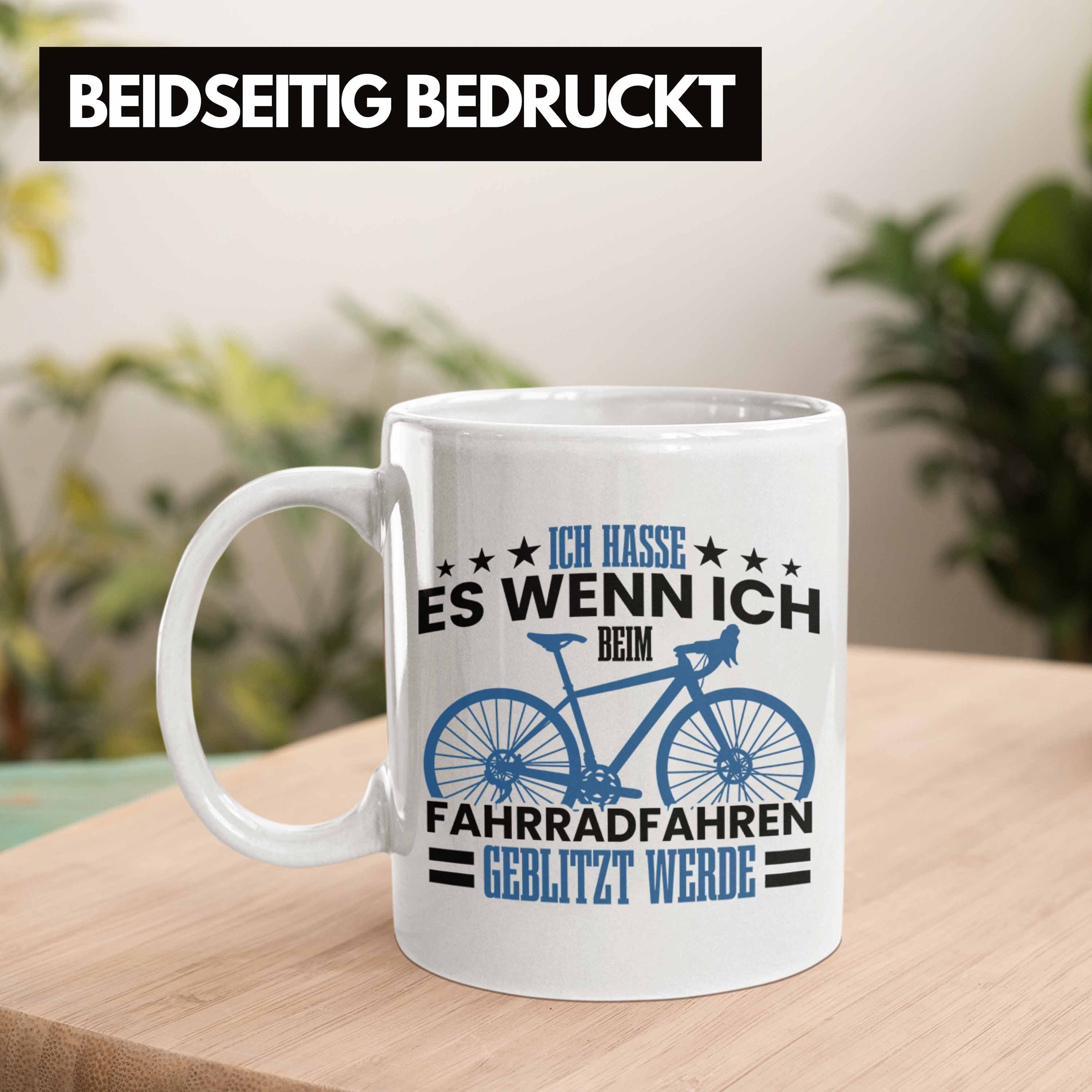 Trendation Tasse Tasse Fahrradfahrer Geschenk Weiss Geblitzt Radfahrer Fahrradfahrern für Wer
