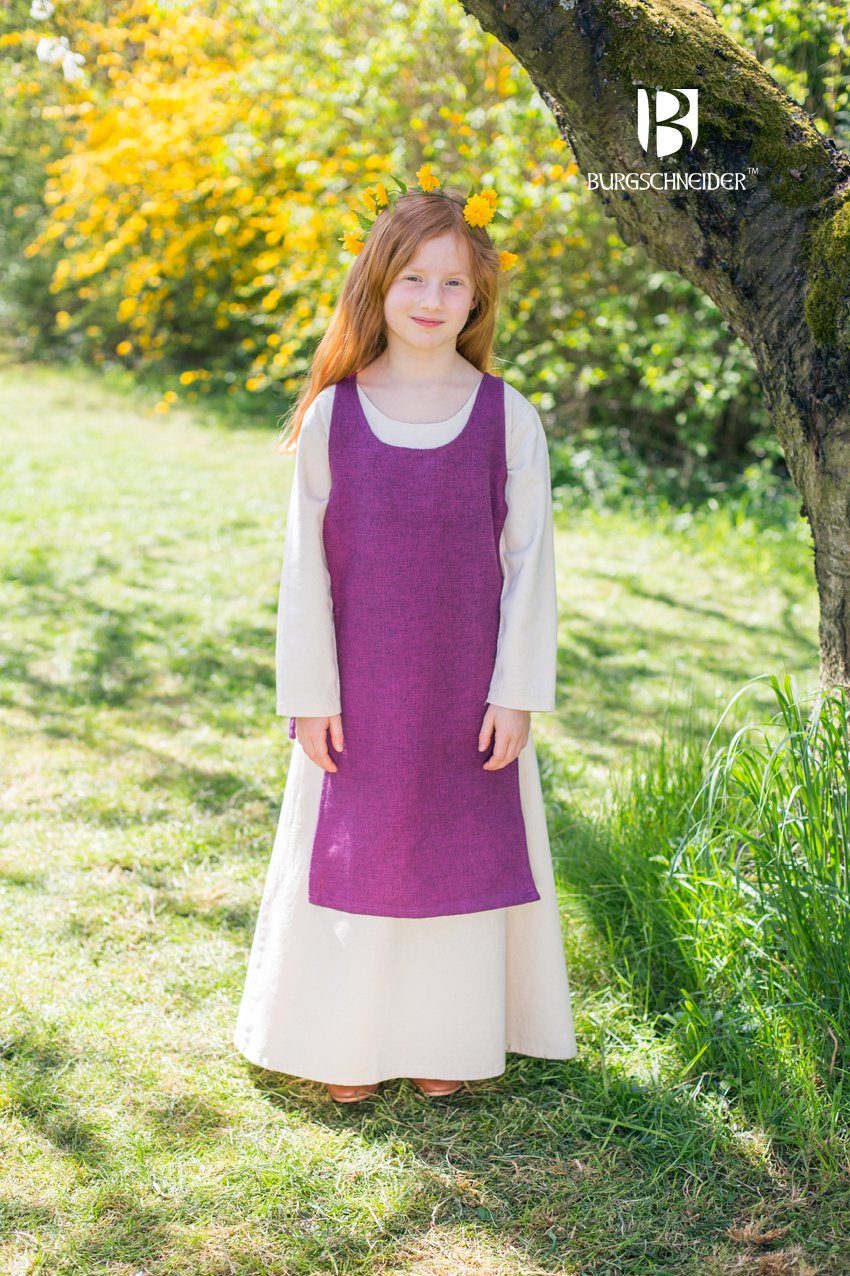 Burgschneider Ritter-Kostüm Kinder Mittelalter Kleid Typ Überkleid Ylva Flieder 116