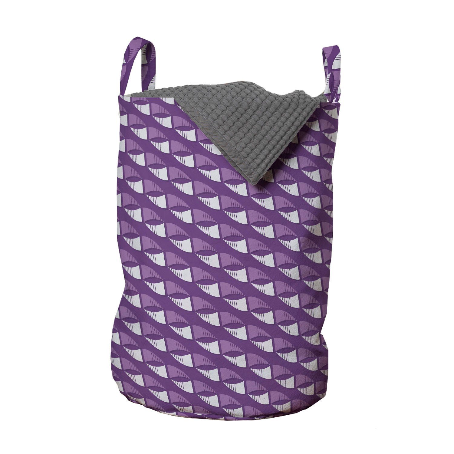 Kordelzugverschluss Wäschekorb Waschsalons, Geometrie Diagonal Abstrakte Violet mit Griffen für Abakuhaus Wäschesäckchen