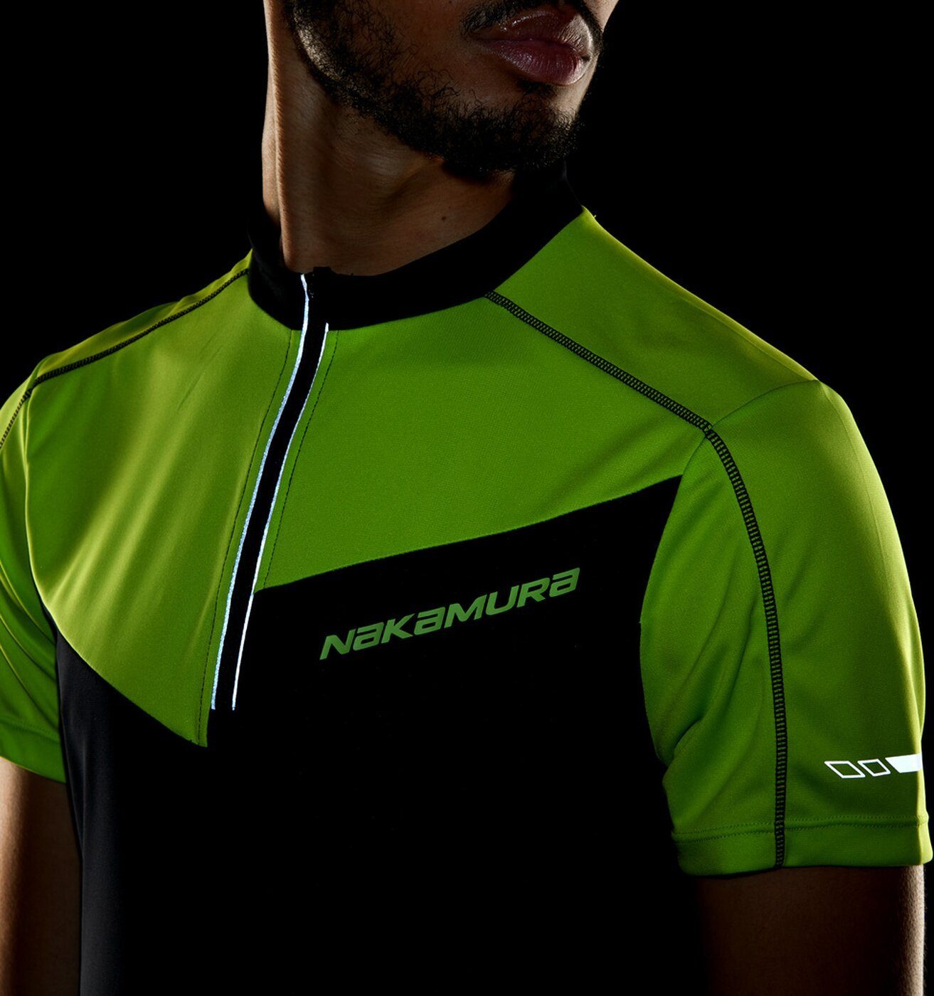 NAKAMURA NIGHT/GREEN Radtrikot Nacero BLACK M LI He.-Fahrrad-Trikot