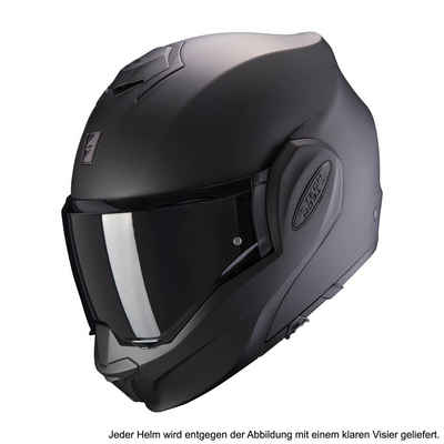 Scorpion Exo Motorradhelm Exo-Tech Evo schwarz matt, Über-Klapp-Helm Sonnenvisier Pinlock Bluetooth vorbereitet