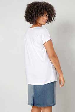 Angel of Style Strickpullover T-Shirt oversized Schriftzug Halbarm