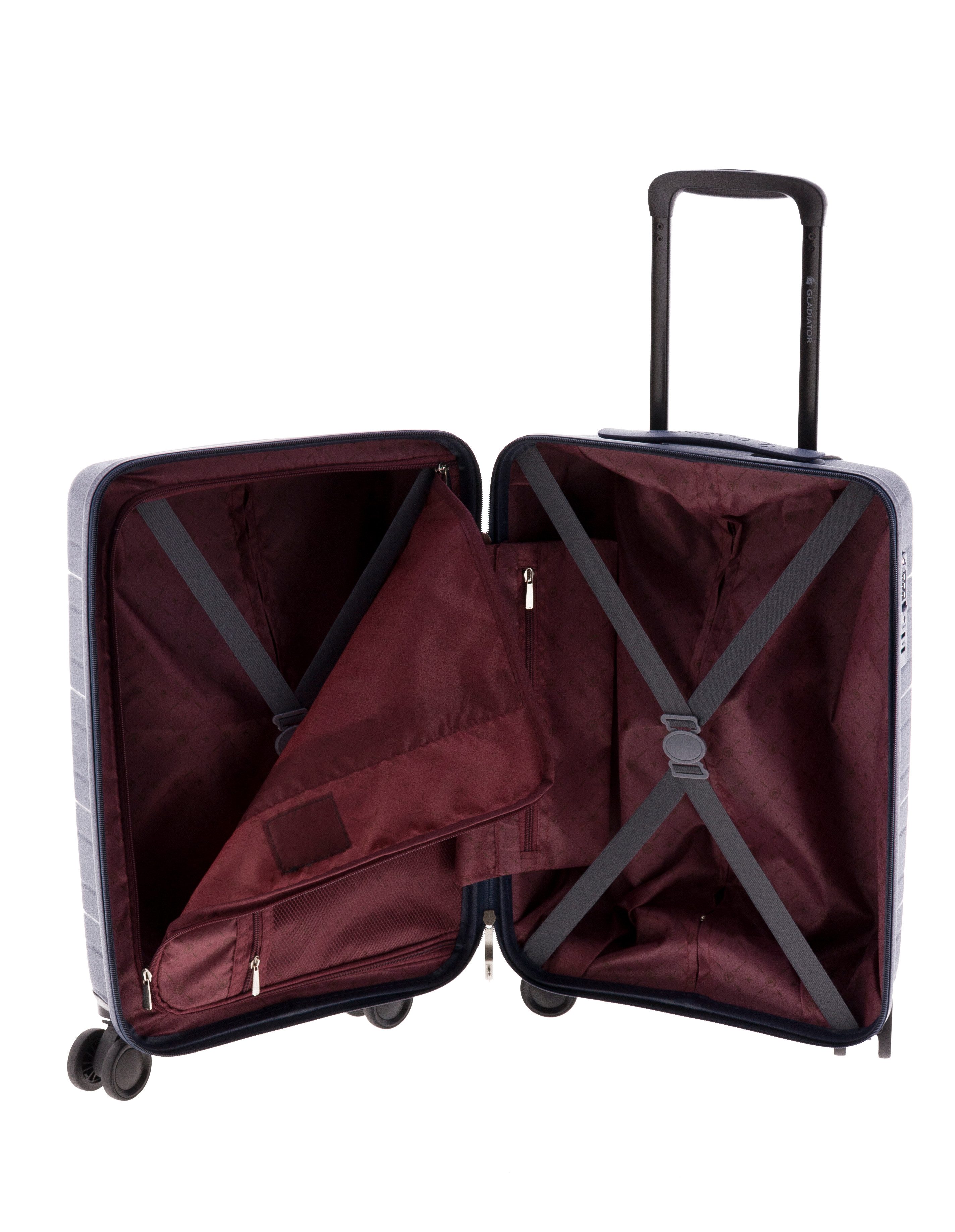 GLADIATOR Hartschalen-Trolley S-55x35x20cm, 4 Rollen, TSA, Polypropylen - in 4 Farben