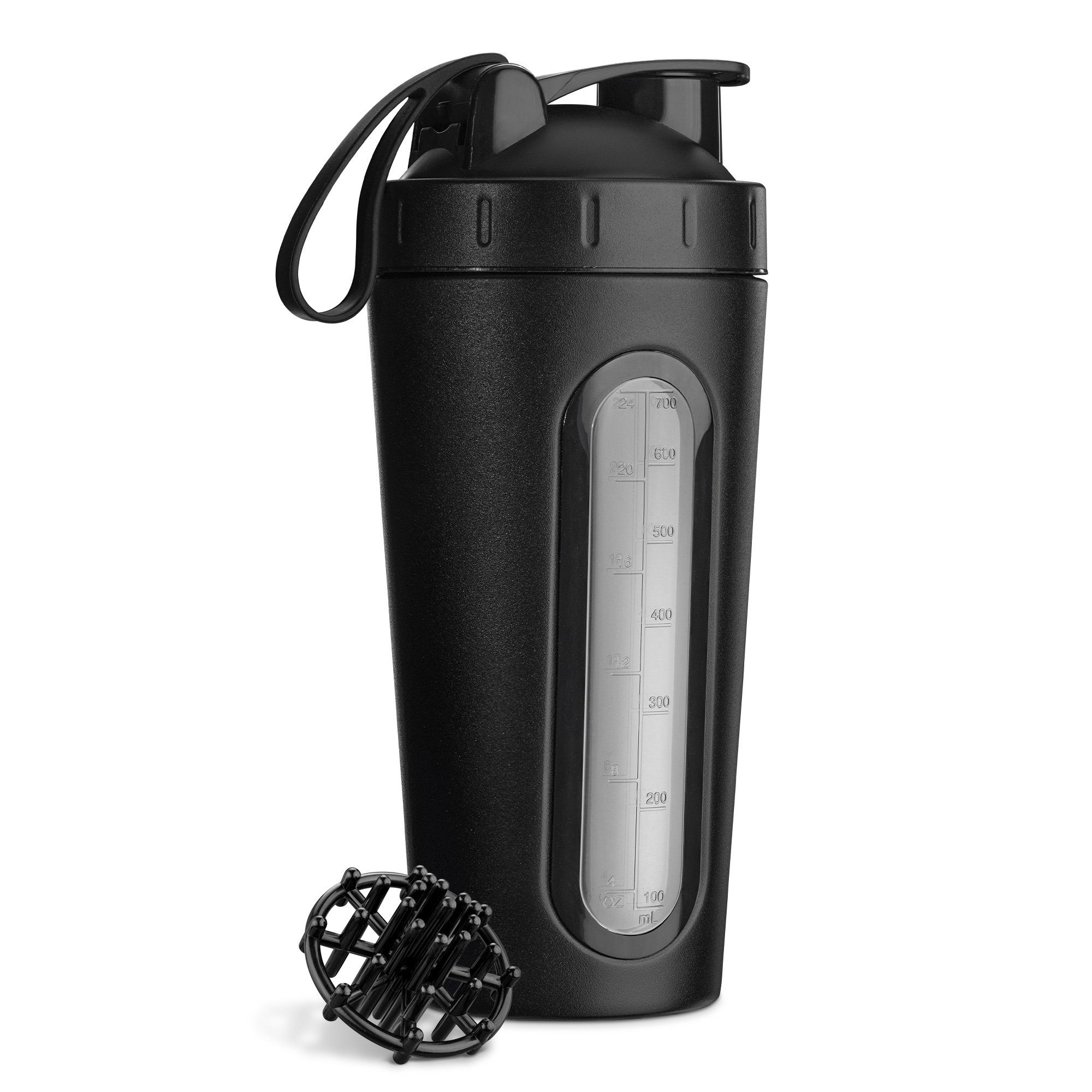 Protein Shaker Protein-Shaker Edelstahl - 750ml - Fitness-Becher - Rot