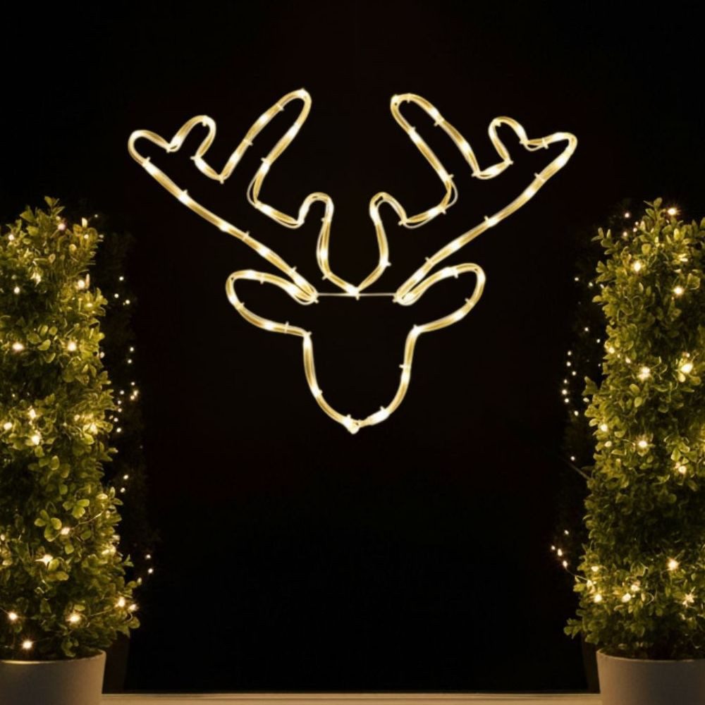 Kamelio LED Fensterbild LED Fensterdeko Weihnachten mit Timer und Batterie Fensterbild, LED, warmweiß