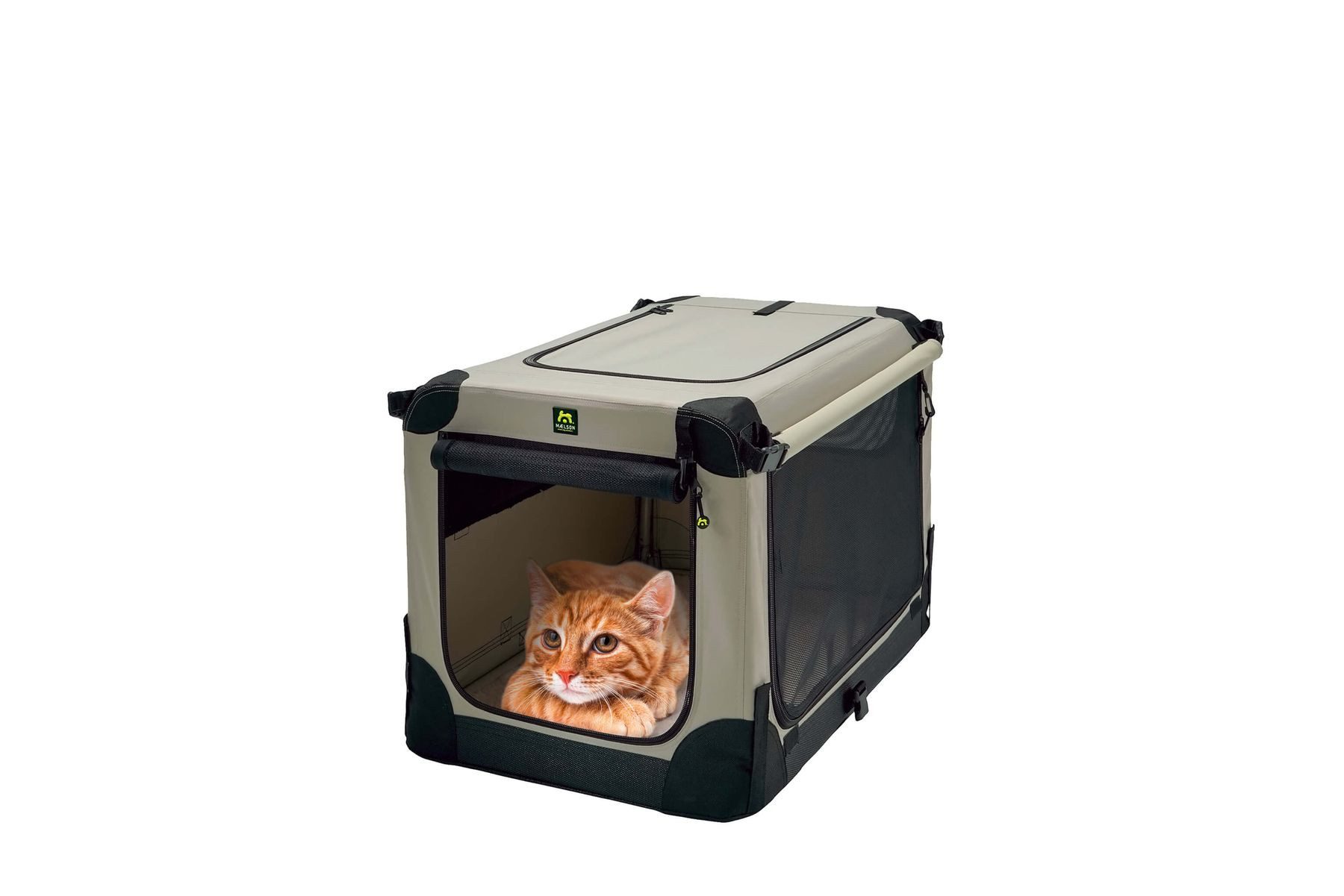 MAELSON Hunde-Transportbox Soft Kennel faltbare Hundebox / Tier Transportbox Beige