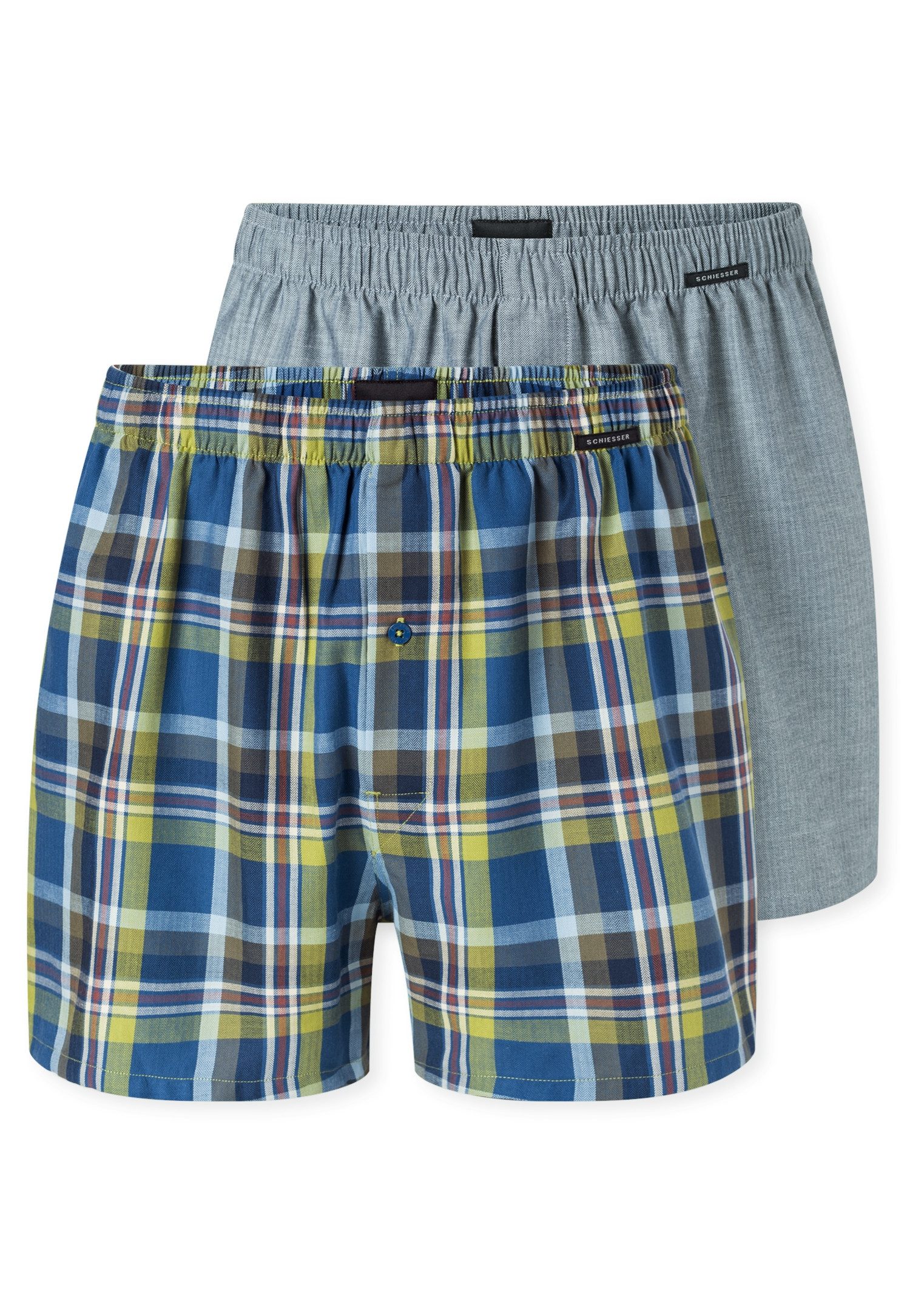 Schiesser Weiter Boxer Boxershorts Multipack Eingriff mit Knopf, elastischer Bund, lockere Passform