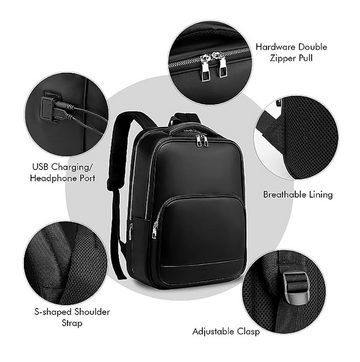 Diyarts Laptoptasche (Stilvoller Laptop-Rucksack, vielseitig und bequem), mit USB-Ladeanschluss, Diebstahlschutz und viel Stauraum
