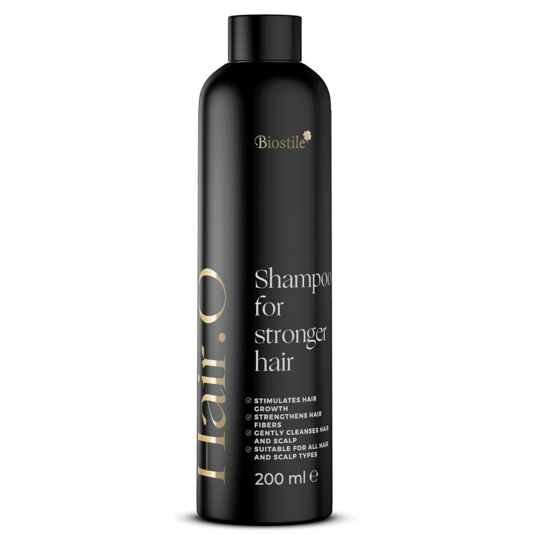 Biostile Hair.O Kopfhautpflege mit Koffein & Menthol - Shampoo, 200 g, Mit Arganöl, Panthenol und Ginseng, 200 ml