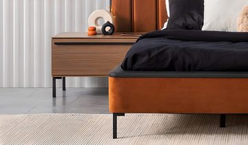 JVmoebel Bett Modern Betten Luxus Orange Schlaf Zimmer Neu Bett Design Luxus (Bett), Made In Europe