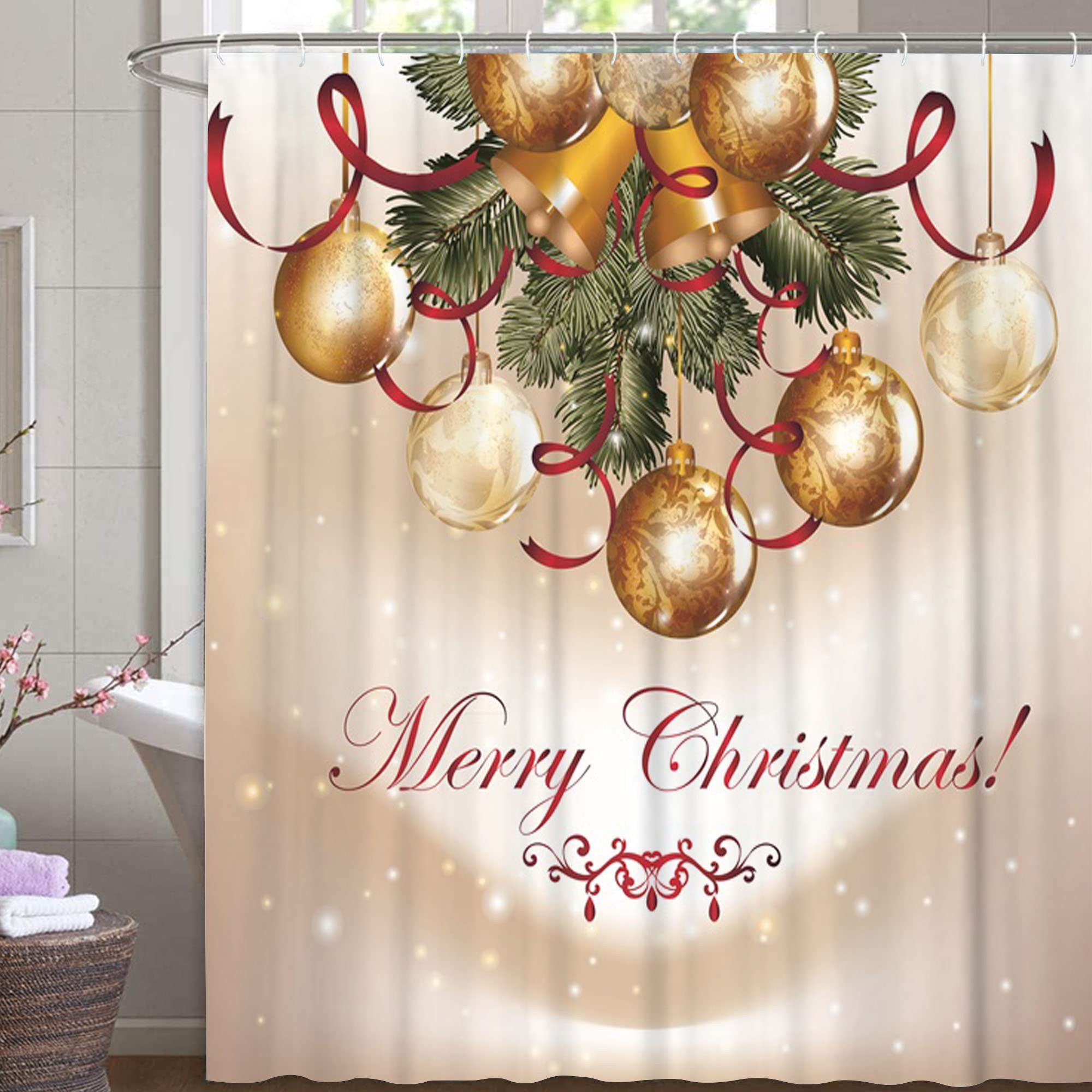 M&W DAS DESIGN Duschvorhang Shower curtains 180x200 Anti schimmel Weihnachts