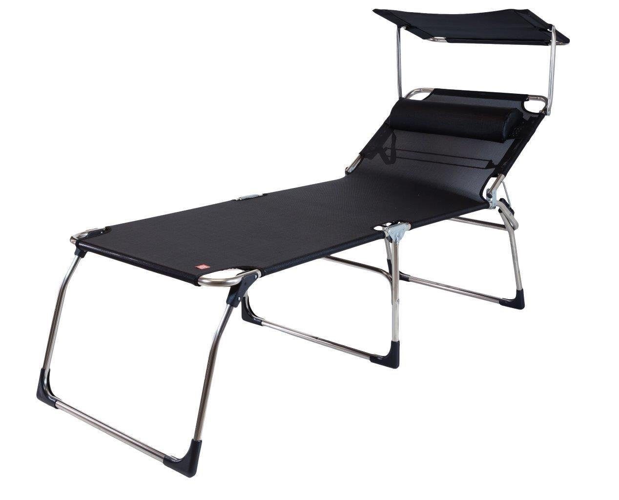 Fiam Gartenliege Sonnenliege AMIGO BIG 50 in Schwarz - Gartenliege extra hoch