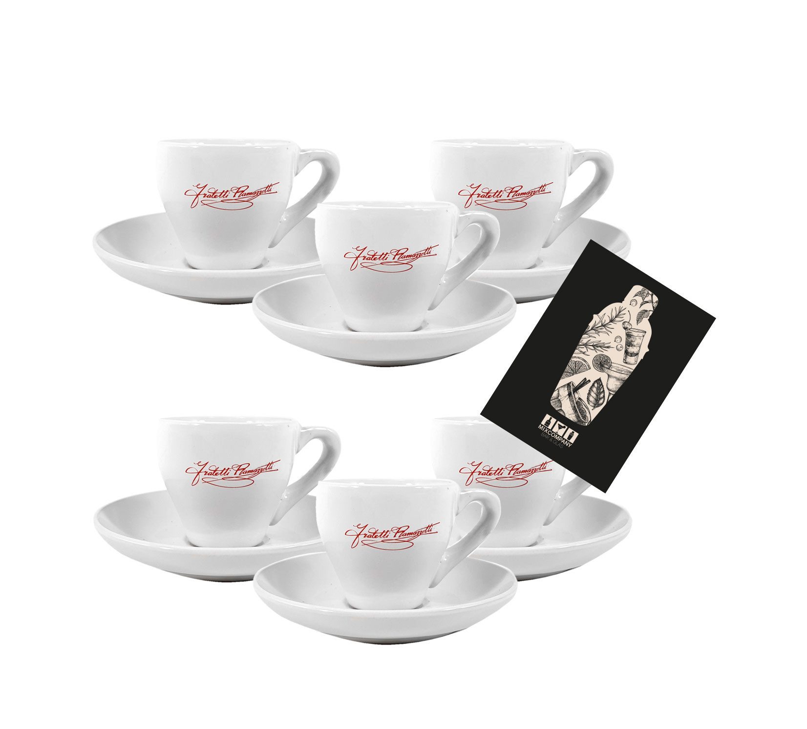 Espressotasse Ramazzotti Espresso Tasse 6er Set Barista Espressotasse mit Untersetz