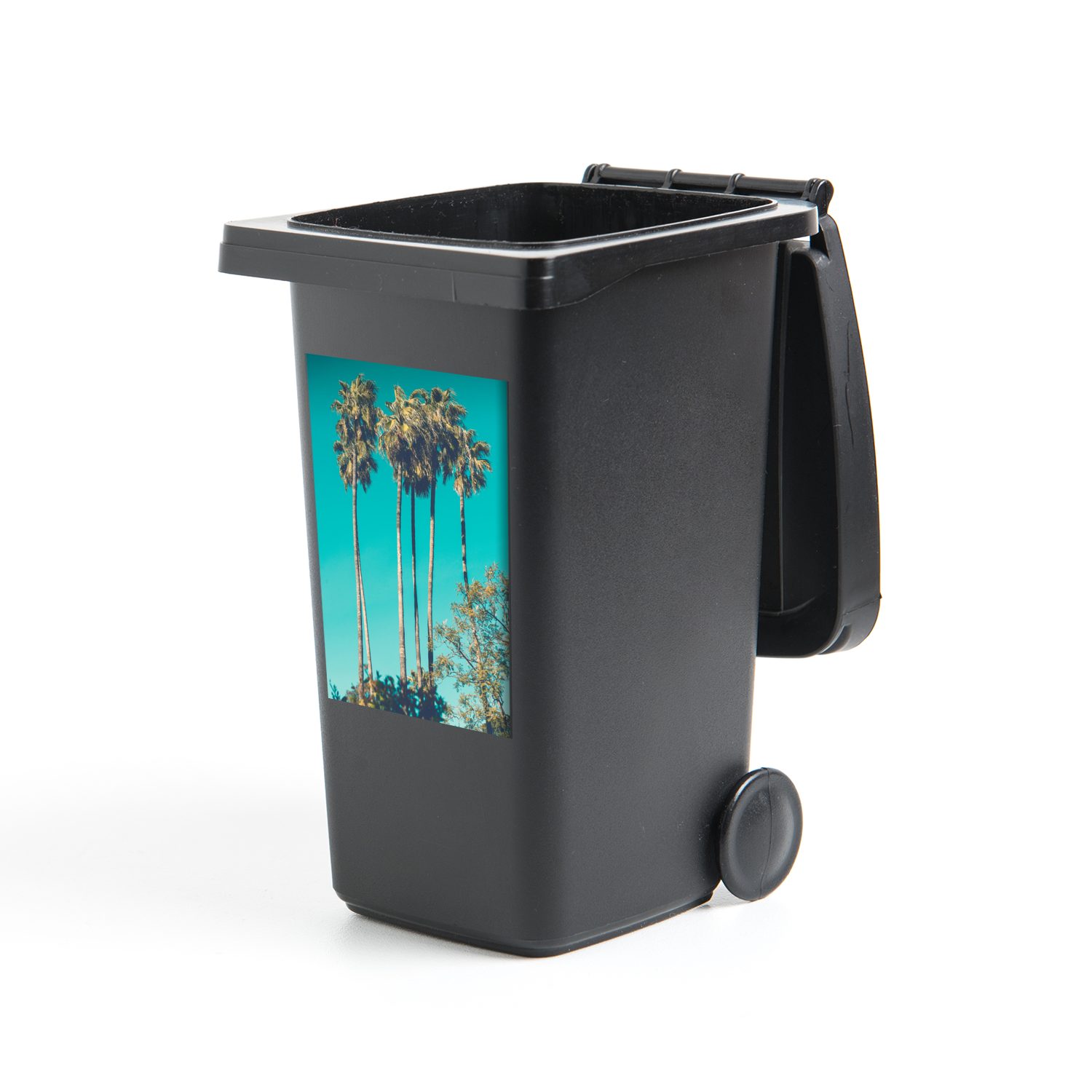 MuchoWow Wandsticker Palmen - Kalifornien - Sommer (1 St), Mülleimer-aufkleber, Mülltonne, Sticker, Container, Abfalbehälter