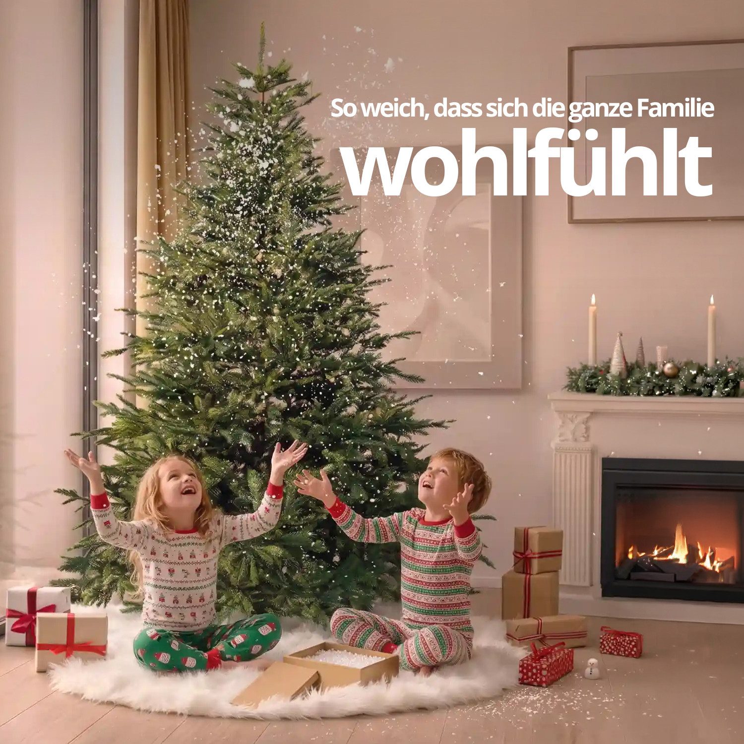 ArtiTree Weihnachtsbaumdecke Weihnachtsbaumrock Plüsch, Weiß, mit Klettverschluss, Weich (1-tlg), Hält den Boden sauber, Rundes Design, Einfache Montage – Bild 5 von 5