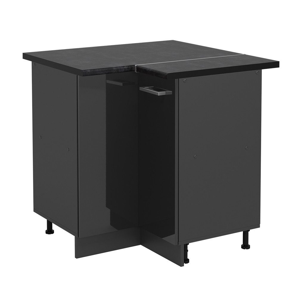 Vicco Eckunterschrank R-Line, Anthrazit Hochglanz/Anthrazit, 75.6 günstig online kaufen