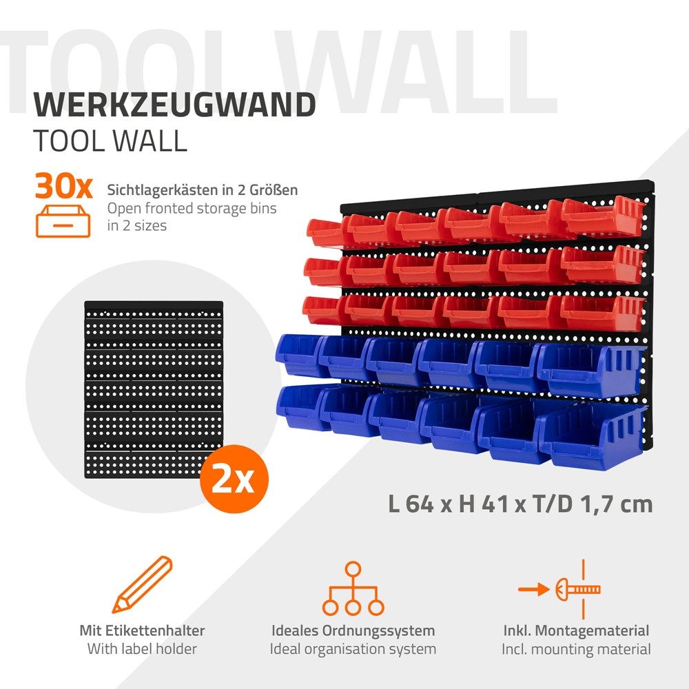 ECD Germany Lochwand Werkzeugwand Werkstatt Lagersystem Werkzeug Wandregal günstig online kaufen