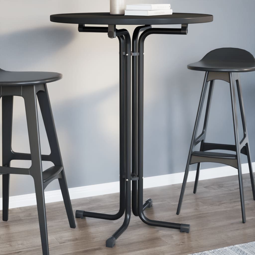 vidaXL Esstisch Bartisch Schwarz Ø80x110 cm Holzwerkstoff und Stahl (1-St)