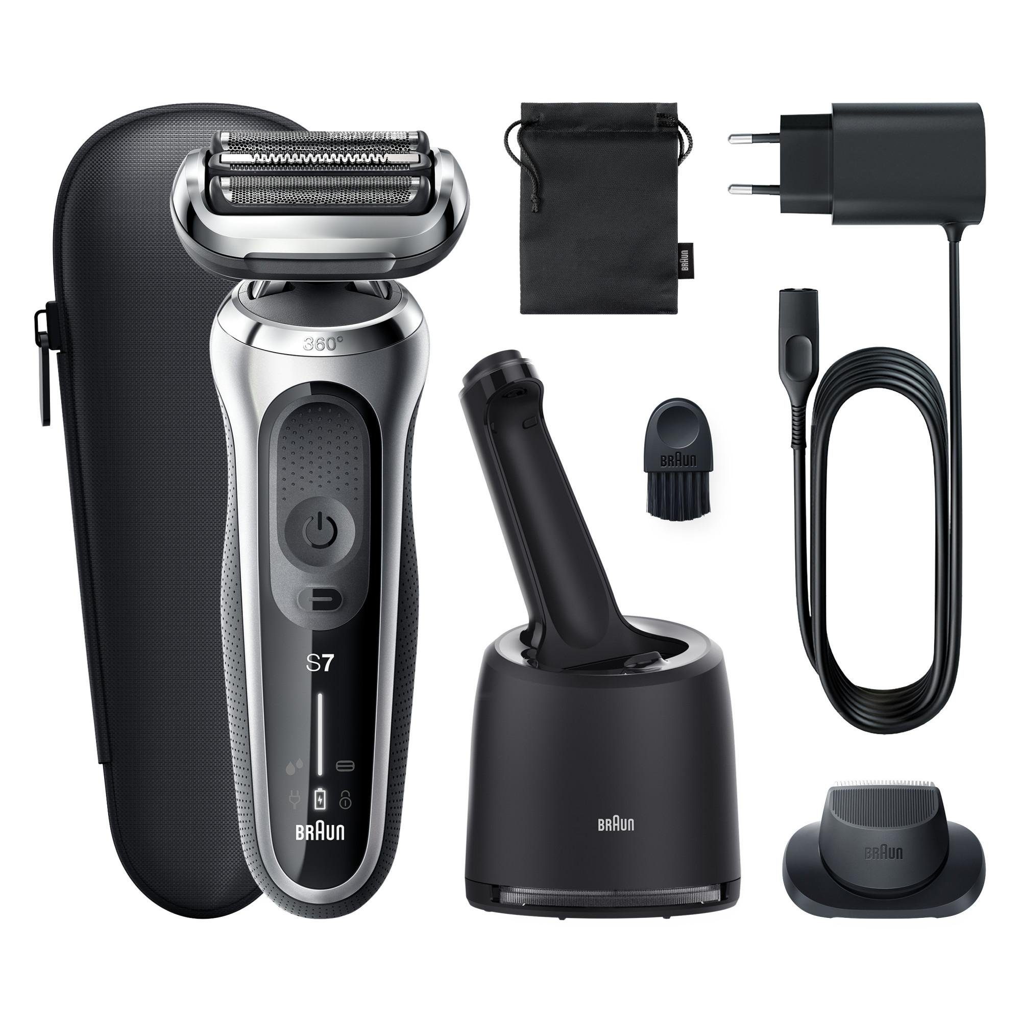 Braun Gesichtshaarrasierer Series 7 71-S7200cc silber, Aufsätze: 1, 100% wasserdicht, wet&dry