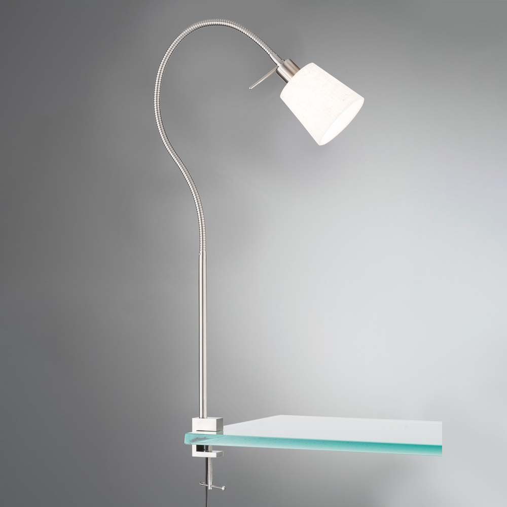 etc-shop LED Tischleuchte, Leuchtmittel nicht inklusive, Tischleuchte Klemmstrahler Schreibtischleuchte flexibel Textil | Tischlampen