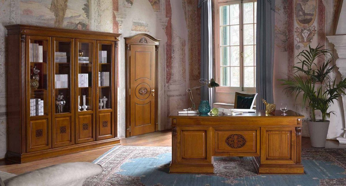 Casa in Braun Padrino Möbel Luxus Luxus - edlem Italy Büro Schreibtischstuhl Made Luxus Casa Schwarz - - mit Qualität Höhenverstellbarer Bürostuhl - Kunstleder / - Drehstuhl Schreibtischstuhl Padrino