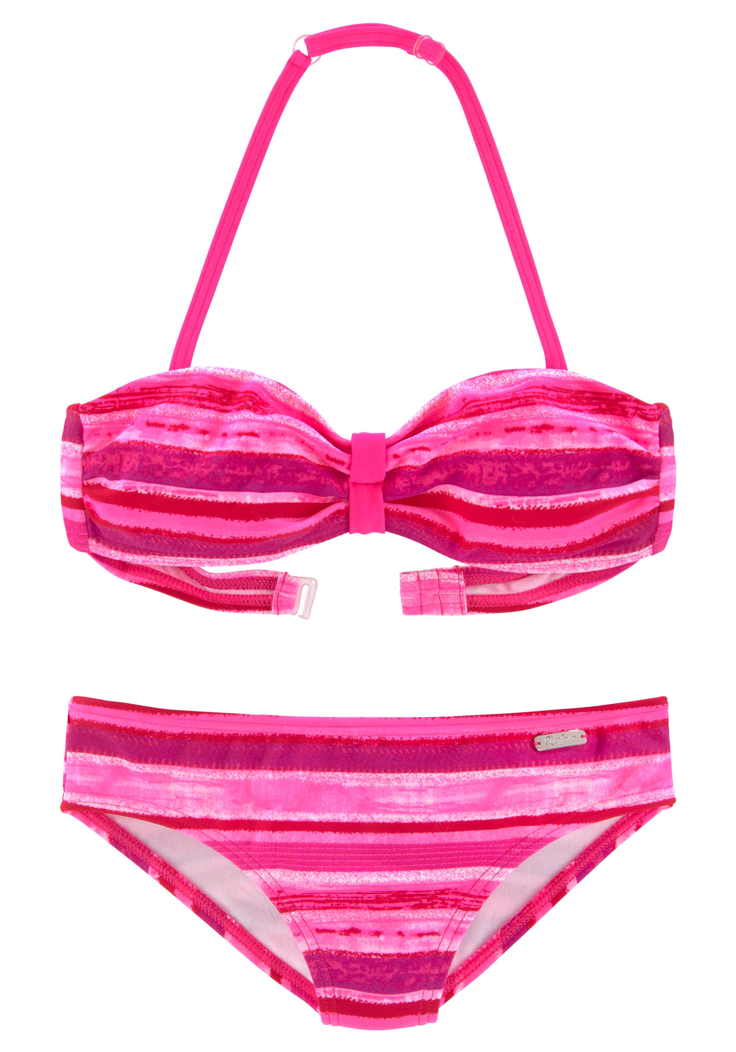Buffalo Bandeau-Bikini May Kids mit knalligem Streifendruck