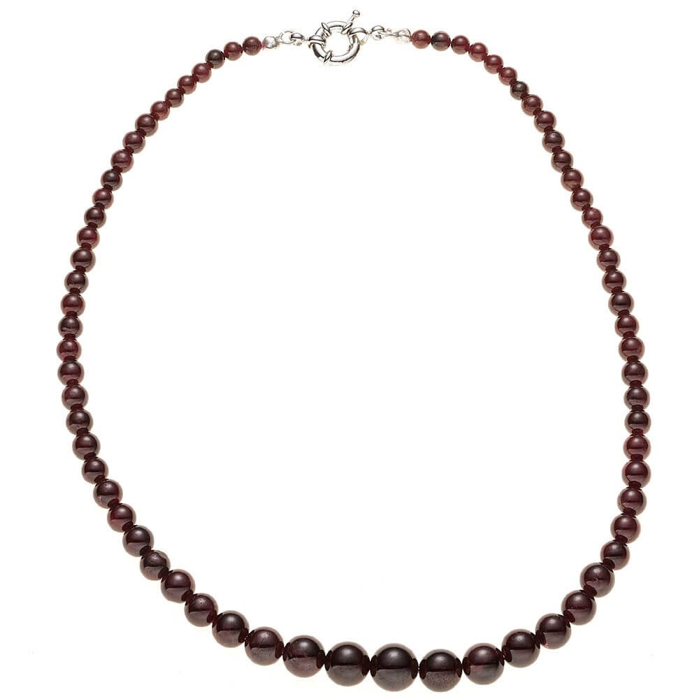 Collier Collier im Verlauf Edelsteinkette aus Granat, 45cm