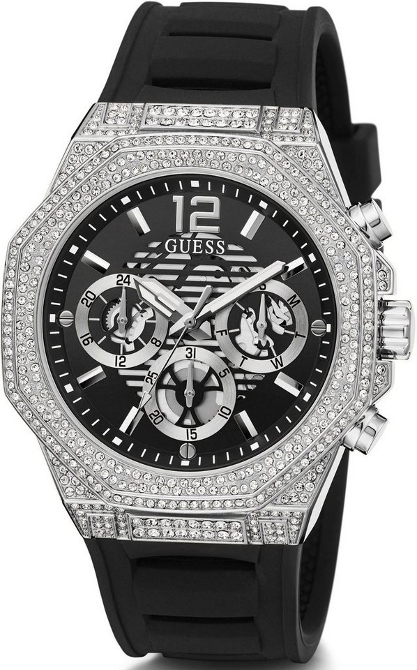 Guess Multifunktionsuhr GW0518G1, Glamouröse Multifunktionsuhr für Herren