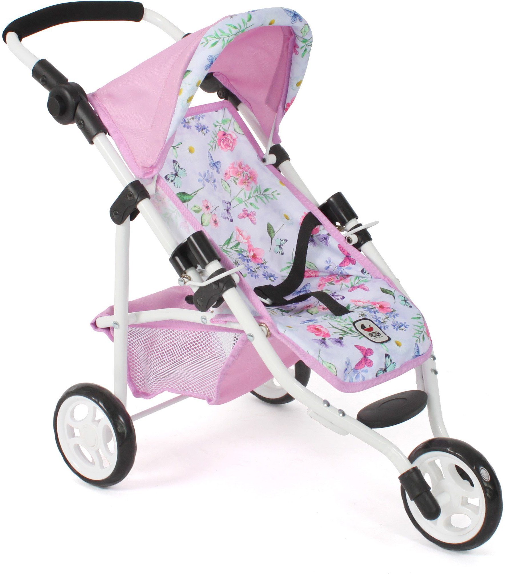 CHIC2000 Puppenbuggy Jogging-Buggy Lola, Flowers, mit klappbarem Verdeck