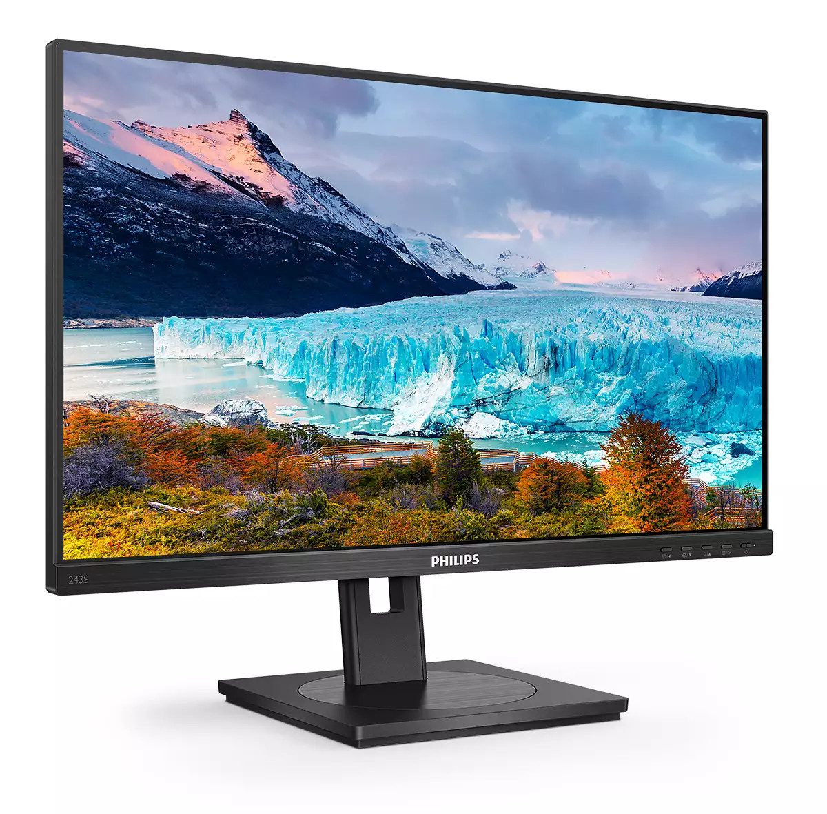Philips 243S1 TFT-Monitor (60,5 cm/23.8 ", 1920 x 1080 px, Full HD, 4 ms Reaktionszeit, 75 Hz, IPS LCD, USB-C 65W, Lautsprecher, LAN, höhenverstellbar, Pivot)