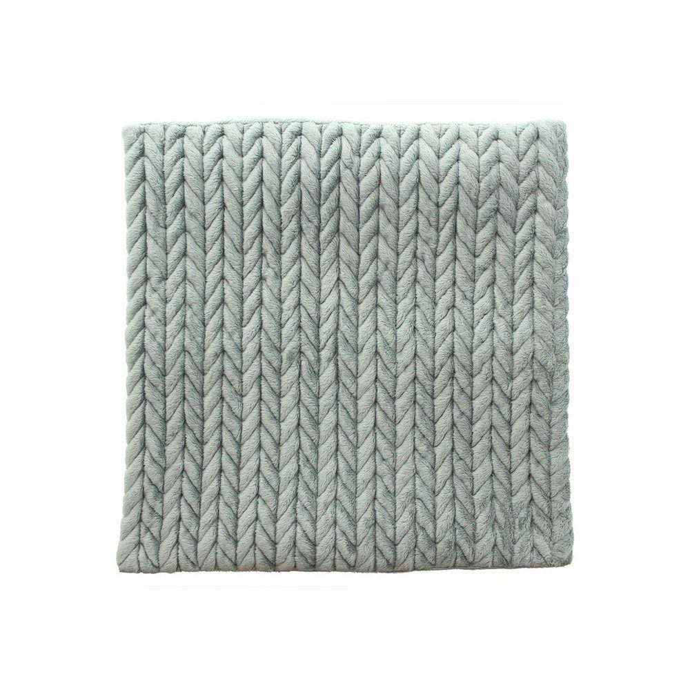 Home-trends24.de Kissenhülle Zopfmuster Grau Kissenbezug Couchkissen Samtig 45x45cm Deko Weich