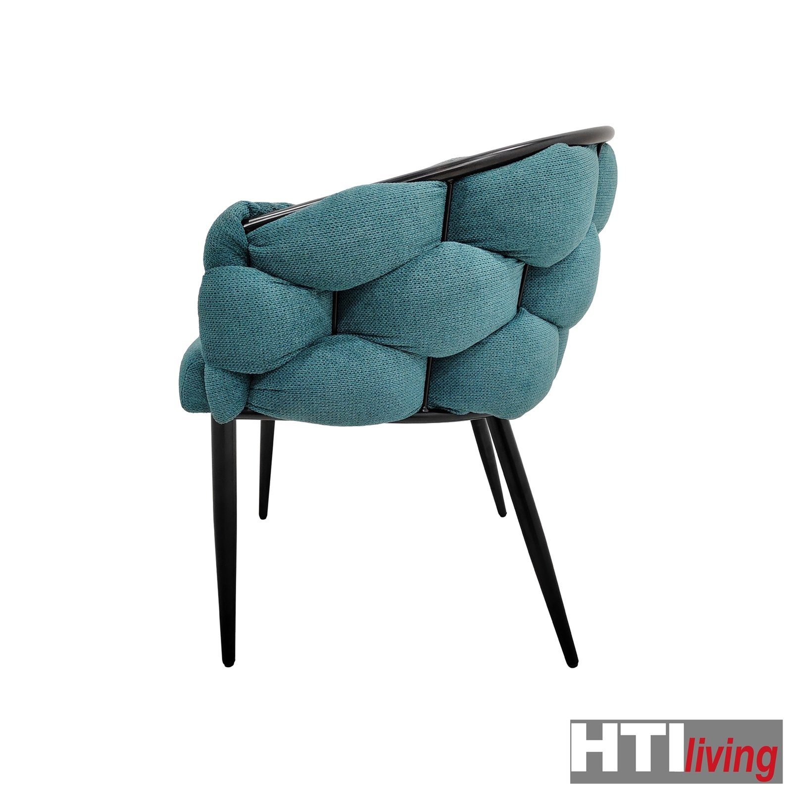 HTI-Living Esszimmerstuhl Stuhl Alsen Schwarz 1 Petrol Polsterstuhl Metallgestell Design (Einzelstuhl, schwarzes St)