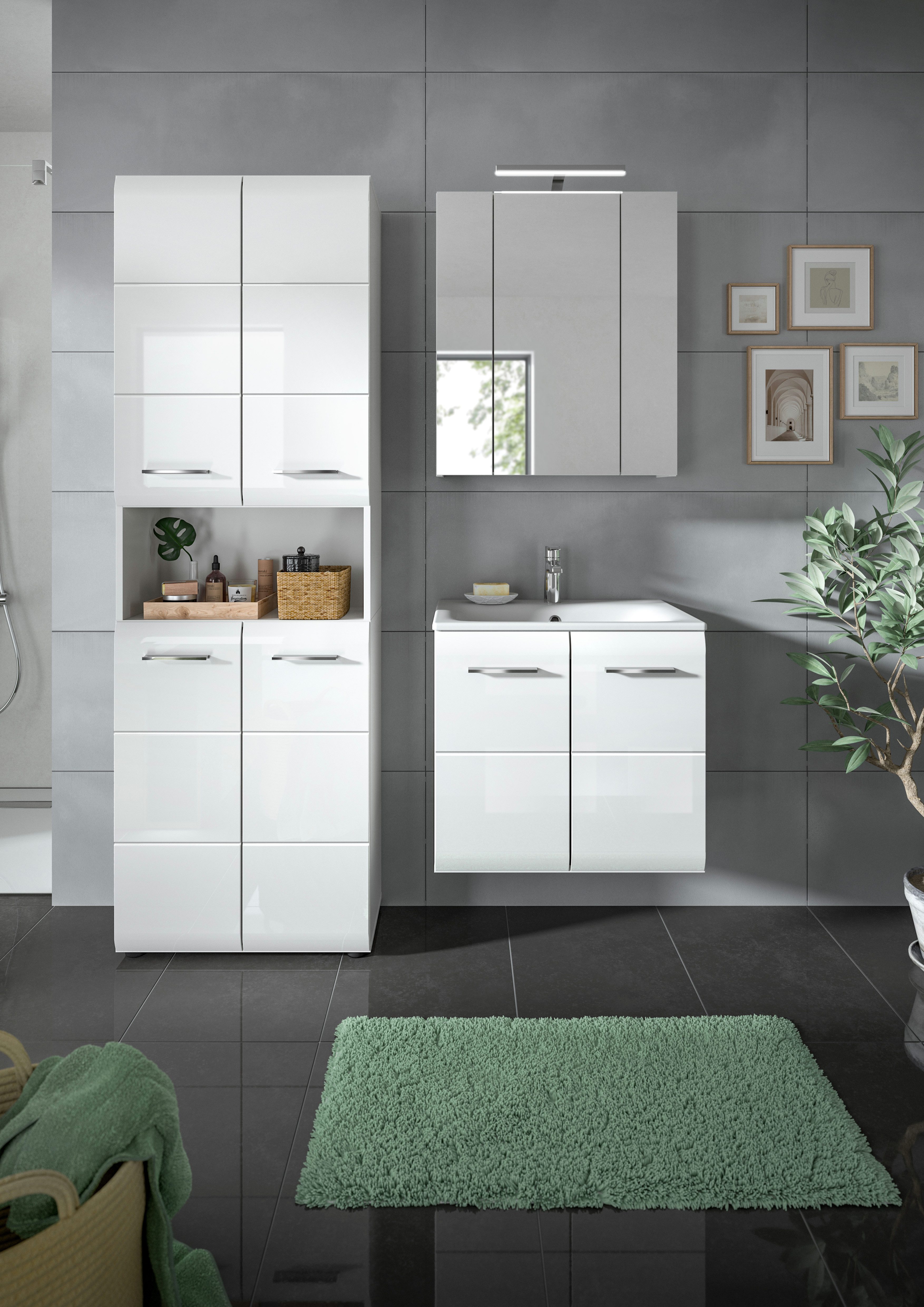 INOSIGN Badezimmer-Set, (Set, 5-St), Florenz, Badkombination 5-tlg,Weiß hoc günstig online kaufen