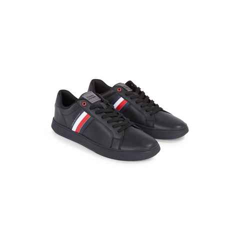 Tommy Hilfiger ESSENTIAL LEATHER CUPSOLE Sneaker mit typischen Streifen, Freizeitschuh, Halbschuh, Schnürschuh