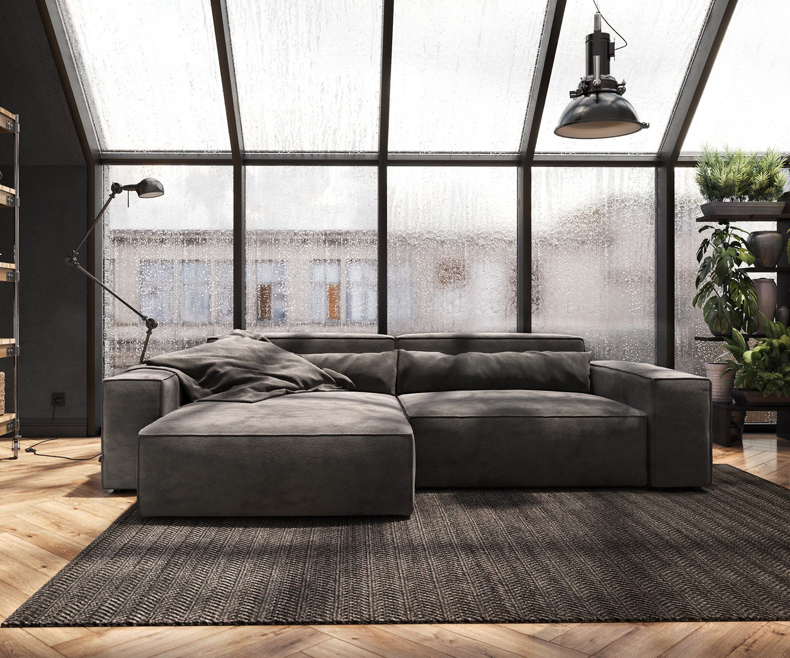DELIFE Ecksofa Sirpio, XL Mikrofaser Khakibraun günstig online kaufen