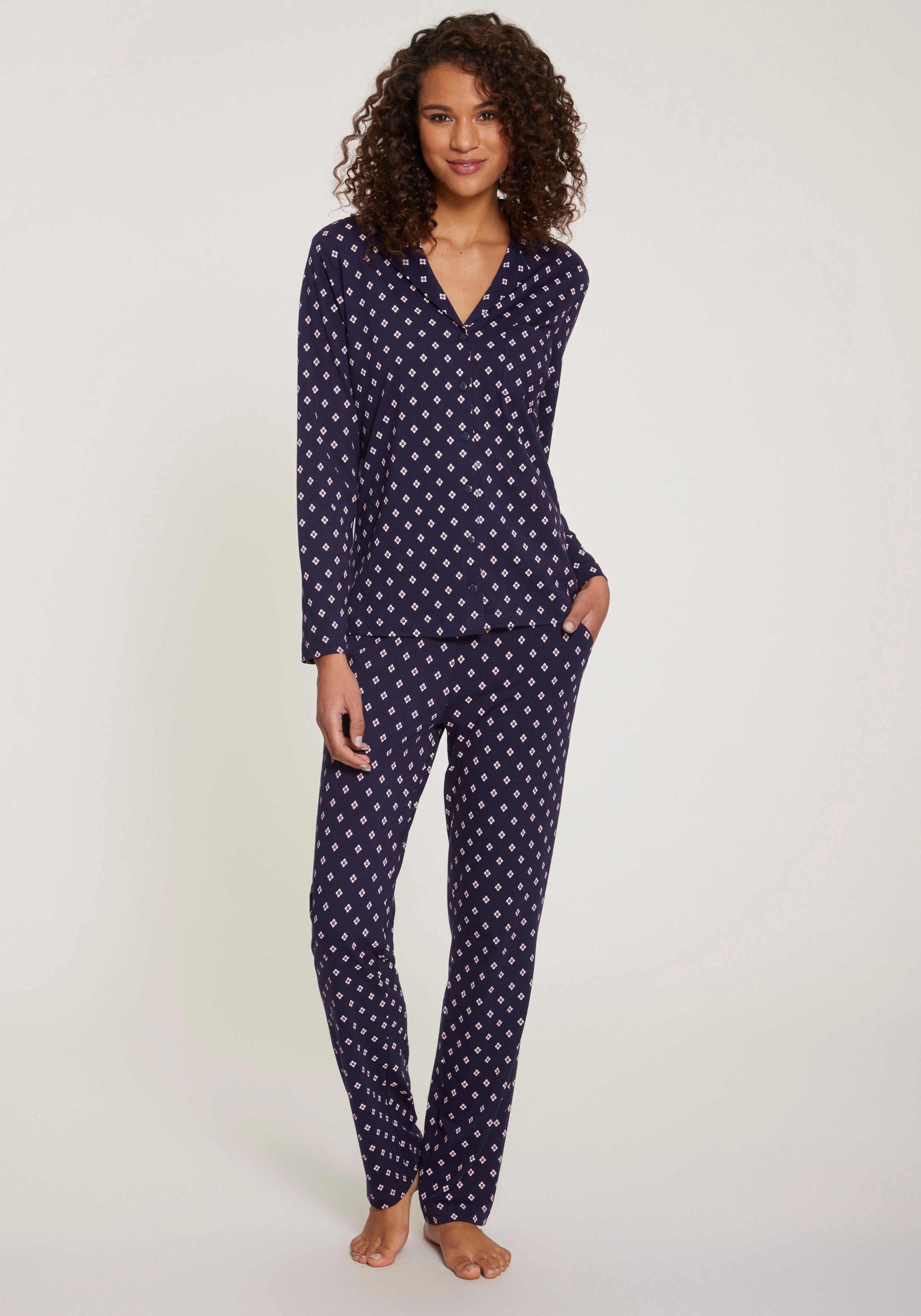 s.Oliver Pyjama, (Set, 2 tlg.), im klassischen Stil günstig online kaufen
