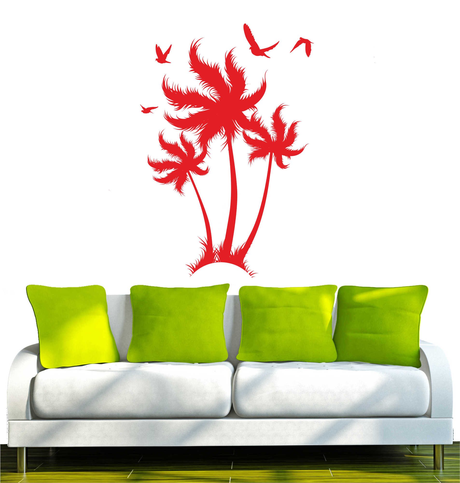 INDIGOS UG Wandtattoo Wandtattoo - Wandaufkleber - w302 Blume Ranke Pflanze Palme