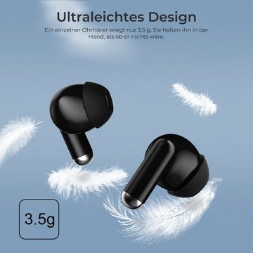 VSIUO Bluetooth 5.3 In Ear Kopfhörer Kabellos Ohrhörer mit HD Mikrofon Bluetooth-Kopfhörer (ENC Noise Cancelling Earbuds Tiefer Bass, IP7 Wasserdicht,LED-Anzeige, Voice Assistant, Siri, Immersiver HiFi Kopfhörer, Halb-In-Ear-Design, Touch Control,USB-C)