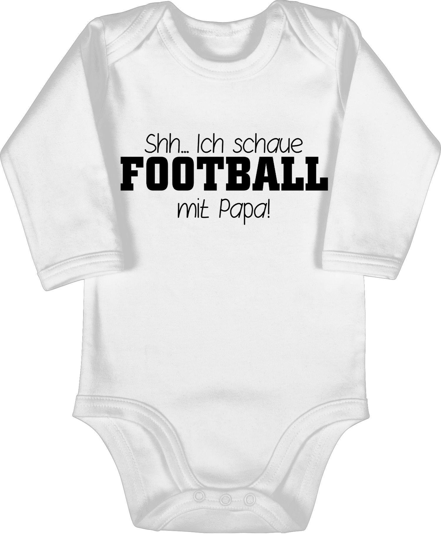 Shirtbody Shh...Ich schaue Football mit Papa! - schwarz