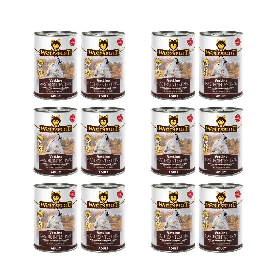 Wolfsblut Vetline Gastrointestinal - Unterstützend bei Magen-Darm-Erkrankungen 12x395g, Nassfutter für: Hunde